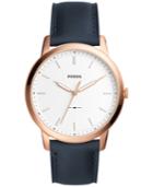 Fossil Men's The Minimalist Navy Leather Strap Watch 44mm