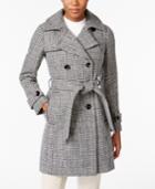 Anne Klein Wool-blend Plaid Walker Coat