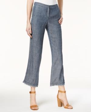 Trina Turk Filipe Frayed Chambray Pants