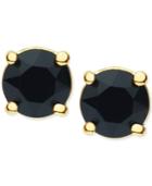 Anne Klein Gold-tone Round Crystal Stud Earrings