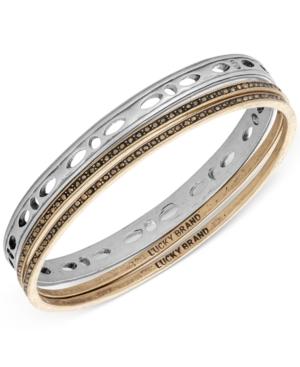 Lucky Brand Two-tone Crystal Trio Bangle Bracelet