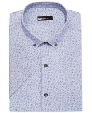 Bar Iii Men's Slim-fit Indigo Floral Short-sleeve Dress Shirt, Only At Macy's