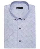 Bar Iii Men's Slim-fit Indigo Floral Short-sleeve Dress Shirt, Only At Macy's