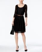 Ny Collection Belted Lace Dress