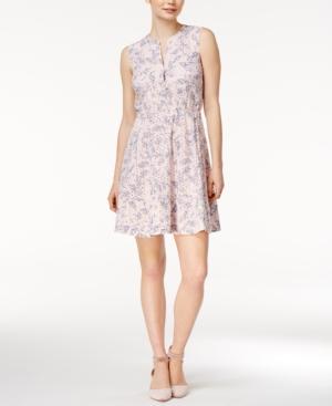 Maison Jules Printed Eyelet Fit & Flare Dress, Created For Macy's