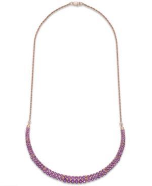 Amethyst Two-row Frontal Necklace In 14k Rose Gold Over Sterling Silver (9-5/8 Ct. T.w.)