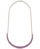Amethyst Two-row Frontal Necklace In 14k Rose Gold Over Sterling Silver (9-5/8 Ct. T.w.)