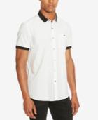 Kenneth Cole Reaction Men's Contrast-trim Short-sleeve Shirt