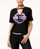 Hybrid Juniors' Pink Floyd Cutout Graphic T-shirt