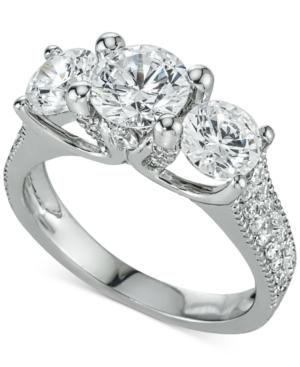 Diamond Three-stone Ring (3 Ct. T.w.) In 14k White Gold