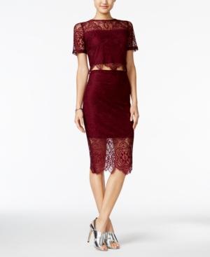 Trixxi Juniors' 2-pc. Scalloped Lace Bodycon Dress