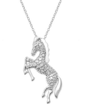 Diamond Necklace, Sterling Silver Diamond Horse Pendant (1/10 Ct. T.w.)