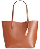 Calvin Klein Leather Reversible Tote With Pouch