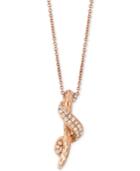 Le Vian Diamond Swirl Pendant Necklace (1/8 Ct. T.w.) In 14k Rose Gold
