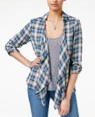 American Rag Crochet-back Plaid Shirt Jacket, Only At Macy's