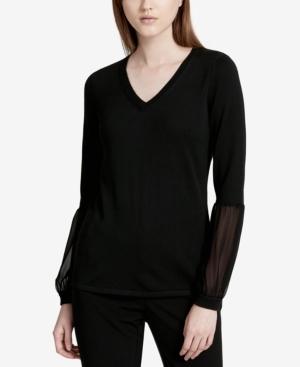 Calvin Klein Sheer-sleeve Sweater