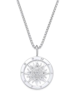 Thomas Sabo Crystal Sundial Pendant Necklace In Sterling Silver