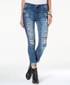 Vanilla Star Juniors' Studded Ripped Skinny Jeans