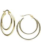 Giani Bernini Double Hoop Earrings In 18k Gold-plated Sterling Silver, Created For Macy's