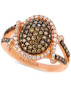 Le Vian Chocolatier Diamond Oval Cluster Ring (1 Ct. T.w.) In 14k Rose Gold