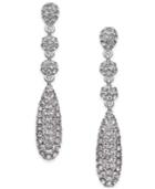 Danori Silver-tone Pave Crystal Drop Earrings