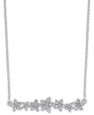 I.n.c. International Concepts Crystal Cluster Flower Horizontal Bar Pendant Necklace, 16 + 3 Extender, Created For Macy's