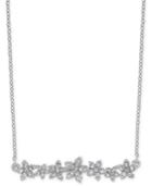 I.n.c. International Concepts Crystal Cluster Flower Horizontal Bar Pendant Necklace, 16 + 3 Extender, Created For Macy's