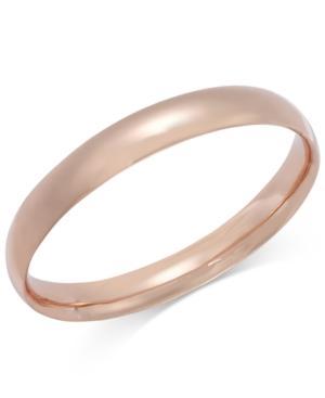 Bronzarte Polished Bangle Bracelet In 18k Rose Gold Over Bronze