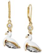 Kate Spade New York Gold-tone Crystal Swan Drop Earrings