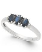 Sapphire (1 Ct. T.w.) & Diamond Accent Ring In 14k White Gold