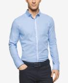Calvin Klein Men's Dobby Basketweave Long-sleeve Shirt