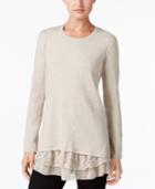 Style & Co Mixed-media Tunic Sweater, Created For Macy's