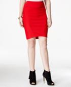 Material Girl Juniors' Seamed Textured High-low Pencil Skirt, Only At Macy's