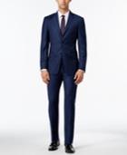 Calvin Klein Men's Extra Slim-fit Navy Flannel Suit