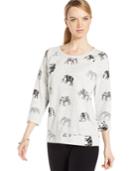 Style & Co. Petite Embellished Elephant Top, Only At Macy's