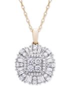 Wrapped In Love Diamond Cluster Pendant Necklace (3/4 Ct. T.w.) In 14k Gold, Created For Macy's