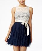 Teeze Me Juniors' Lace Ruffled Dress, A Macy's Exclusive