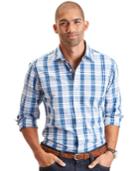 Nautica Fairlane Slim-fit Long-sleeve Plaid Button-down Shirt