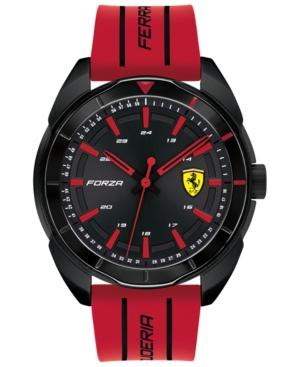 Ferrari Men's Forza Red Silicone Strap Watch 45mm