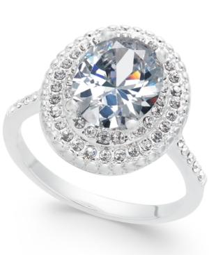Charter Club Silver-tone Pave & Oval Cubic Zirconia Ring, Created For Macy's