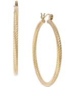 Cable Twist Hoop Earrings In 14k Gold