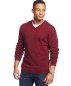 Weatherproof Solid V-neck Sweater
