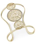 Inc International Concepts Gold-tone Filigree And Pave Wide Cuff Bracelet, Only At Macy's