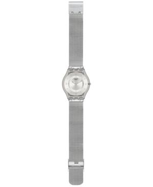 Swatch Women's Swiss Punto Rosso Stainless Steel Mesh Bracelet Watch 34mm Sfm118m