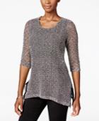 Jm Collection Petite Sequined Textured Top, Only At Macy's