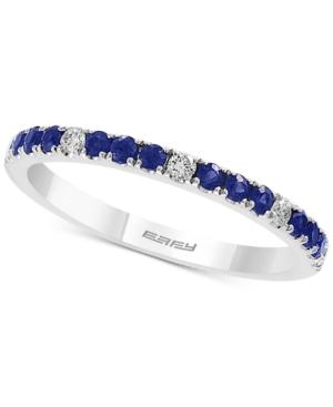 Effy Sapphire (1/4 Ct. T.w.) & Diamond (1/10 Ct.t.w.) Band In 14k White Gold