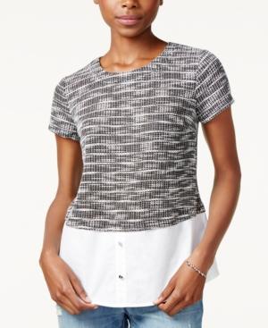 Maison Jules Printed Contrast Top, Created For Macy's
