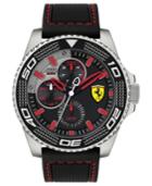 Ferrari Men's Kers Xtreme Black Silicone Strap Watch 48mm