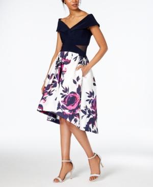 Xscape Floral-print High-low Dress