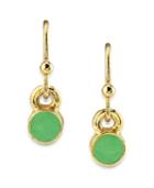 2028 14k Gold Dipped Small Round Enamel Wire Drop Earring